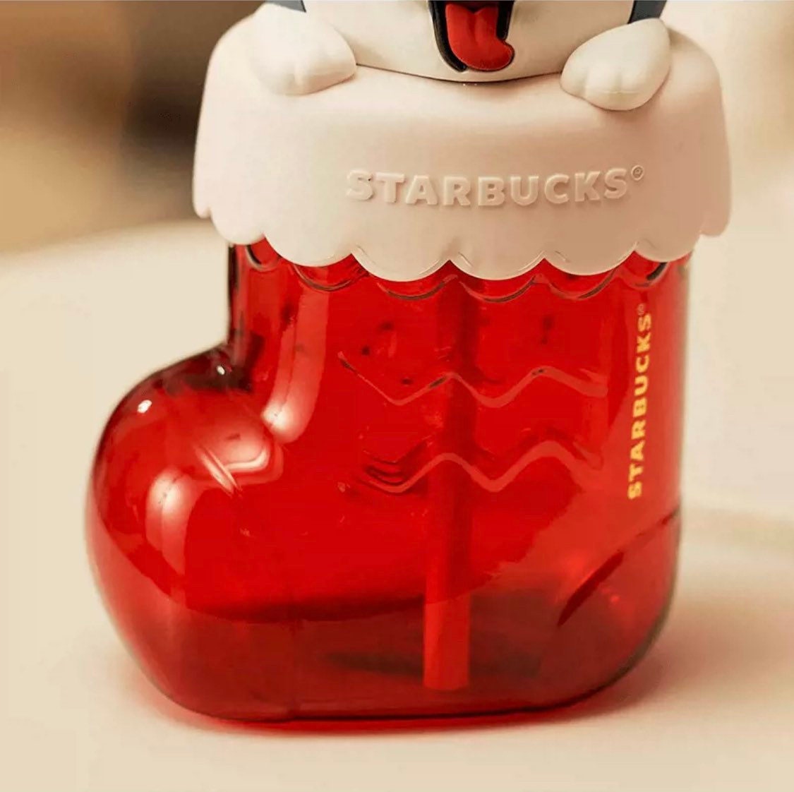 Starbucks China White Christmas 17oz HuskyThermos Tumbler with Red